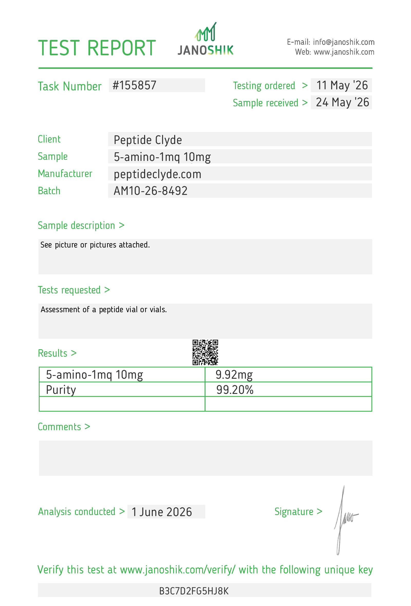 5-Amino-1MQ 10MG COA