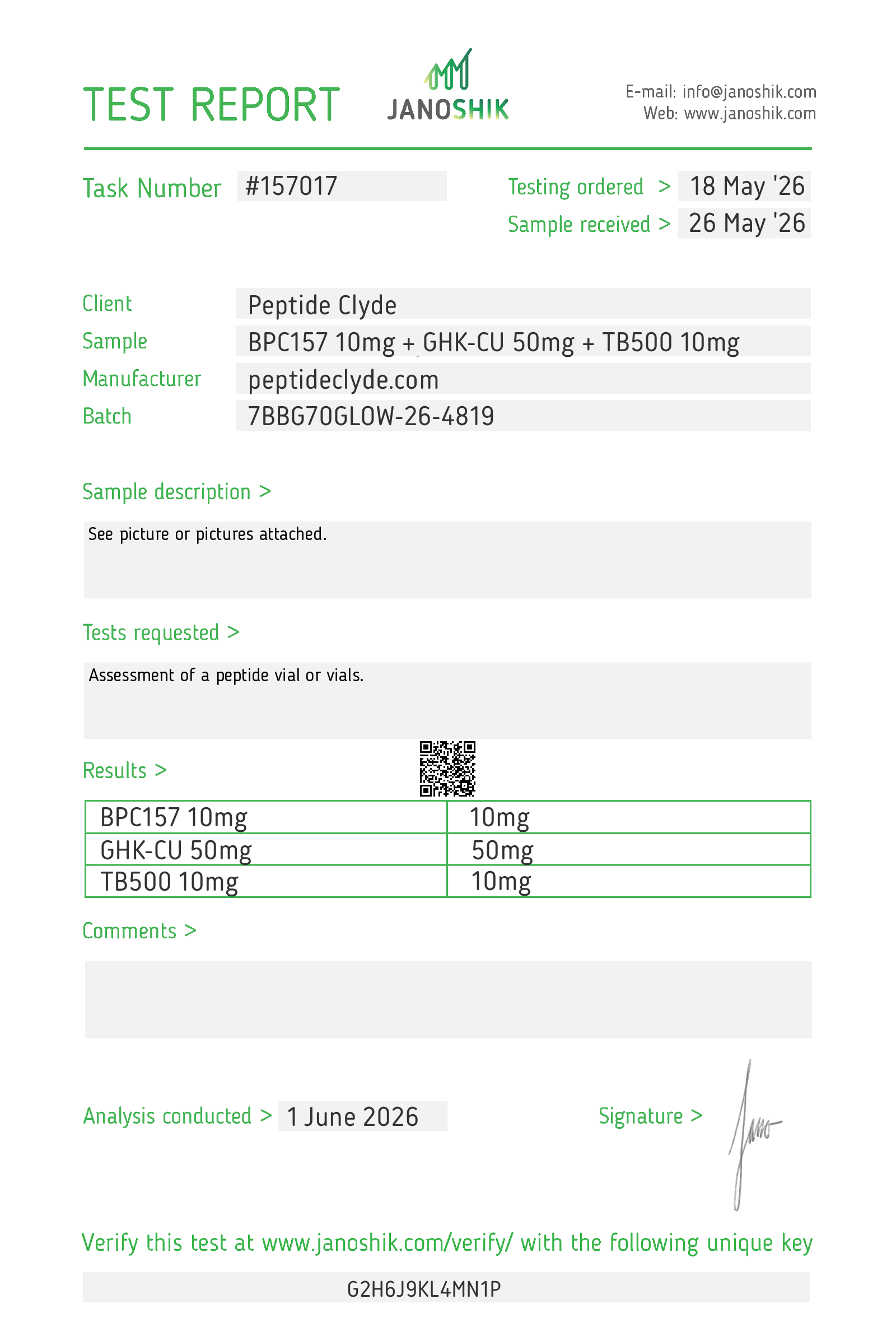 BPC-157 + GHK-Cu + TB-500 GLOW 10MG+50MG+10MG COA