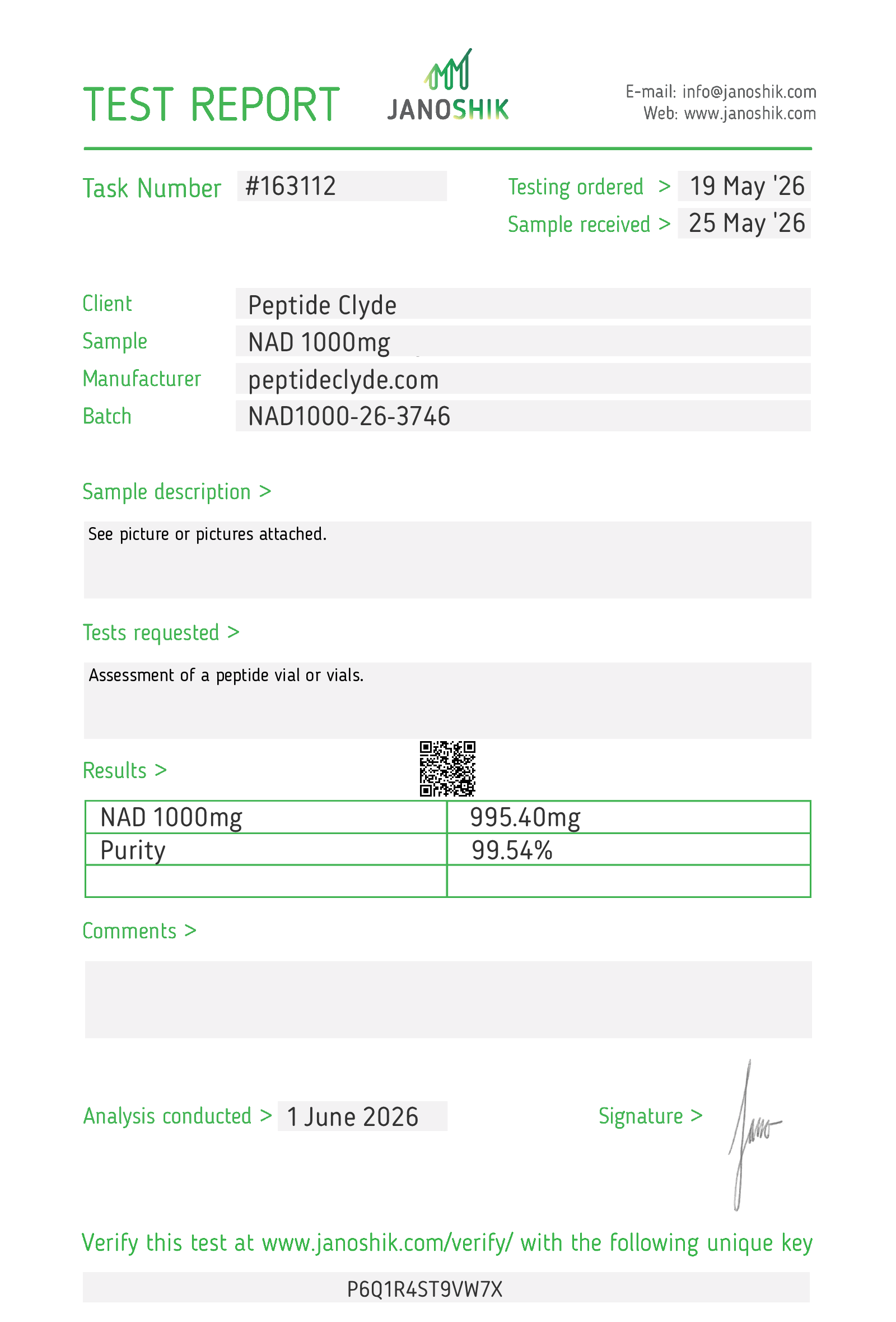 NAD+ 1000MG COA
